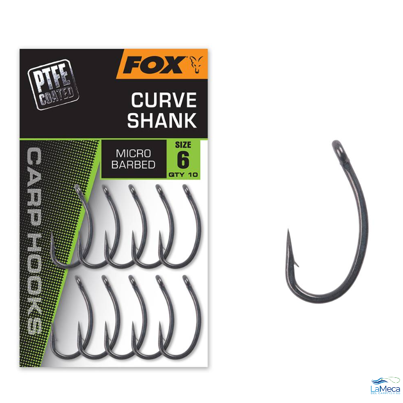 FOX CARP HOOKS CURVE SHANK (PTFE COATED) (DIFERENTES MEDIDAS)