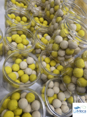 SBS PREMIUM POP UPS 16MM TUNA Y BLACK PEPPER MIX ( YELLOW,WHITE ) 100gm