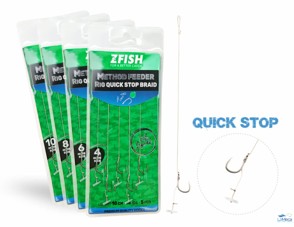 ZFISH Method Feeder Rig Quick Stop Braid 5 pcs