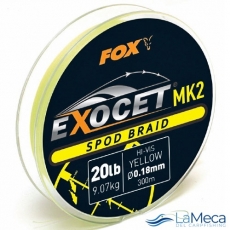 HILO TRENZADO FOX EXOCET MK2  SPOD YELLOW 0.18MM 300M