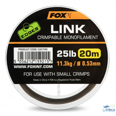 FOX EDGES LINK CRIMPABLE MONOFILAMENT TRANS KHAKI 0.64mm/35lb (20m)