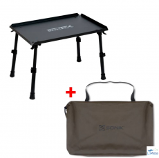 SONIK BANK-TEK BIVVY TABLE MESA METALICA PATAS REGULABLES CON BOLSO TRANSPARENTE