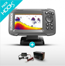 PACK LOWARANCE HOOK2 4x CON TRANSDUCTOR + BATERIA Y CARGADOR
